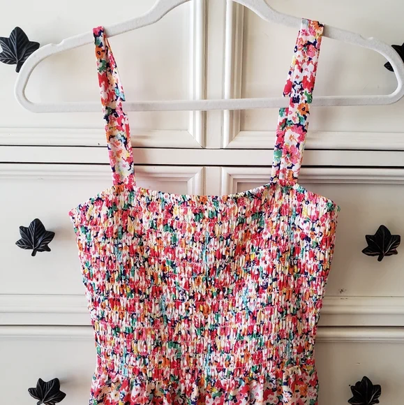 NWOT Sienna Sky Floral Ditsy Smocked Spring Summer Mini Dress - Picture 4 of 6